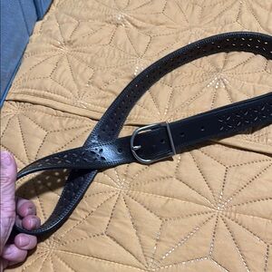 LUCKY BRAND Black Perforated Leather Belt